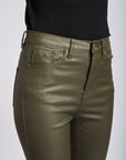 High waist coated pants - Jade