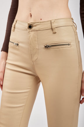 Pantalon slim simili cuir poche zippé - Zouna