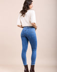 Toxik3 pantalon jean stretch slim clous ceinture