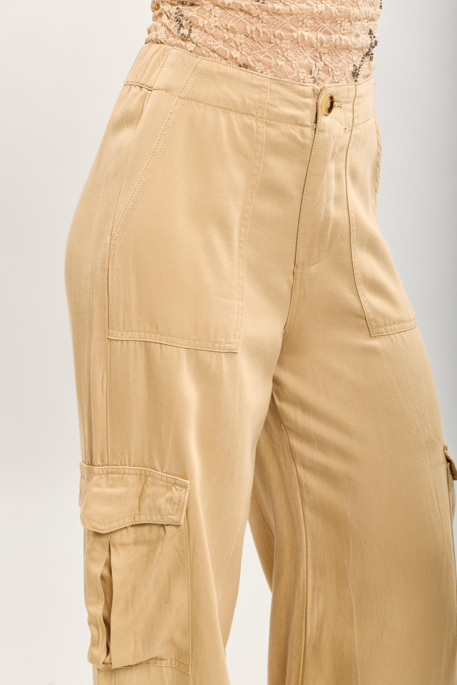 Toxik3 pantalon palazzo cargo Lyocell