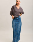 Toxik3 geteilter Jeansrock aus Lyocell-Jeans