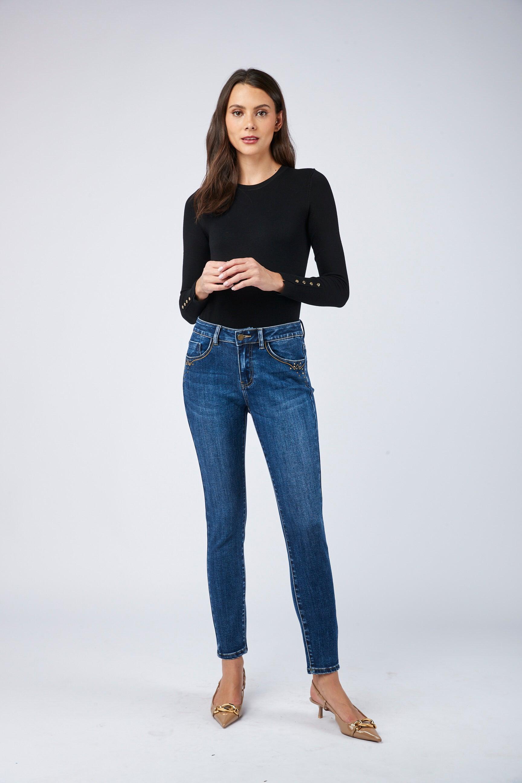 Jean détail clou - Monika - TOXIK3