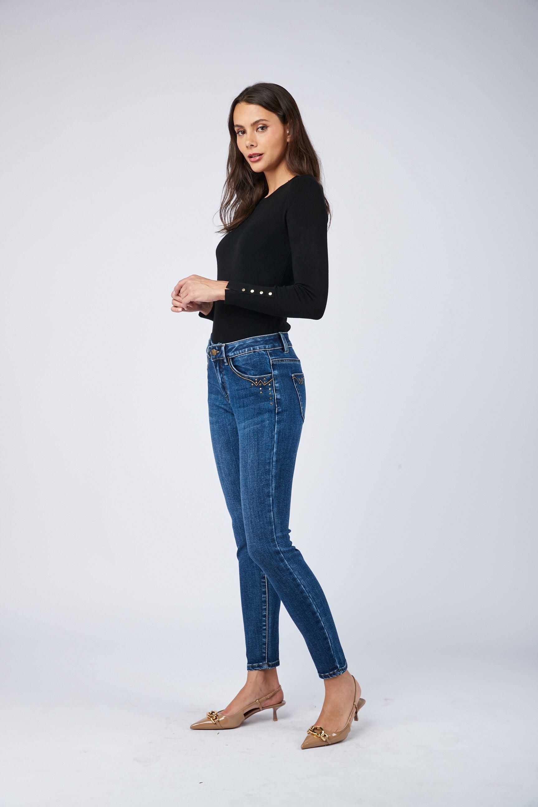 Jean détail clou - Monika - TOXIK3