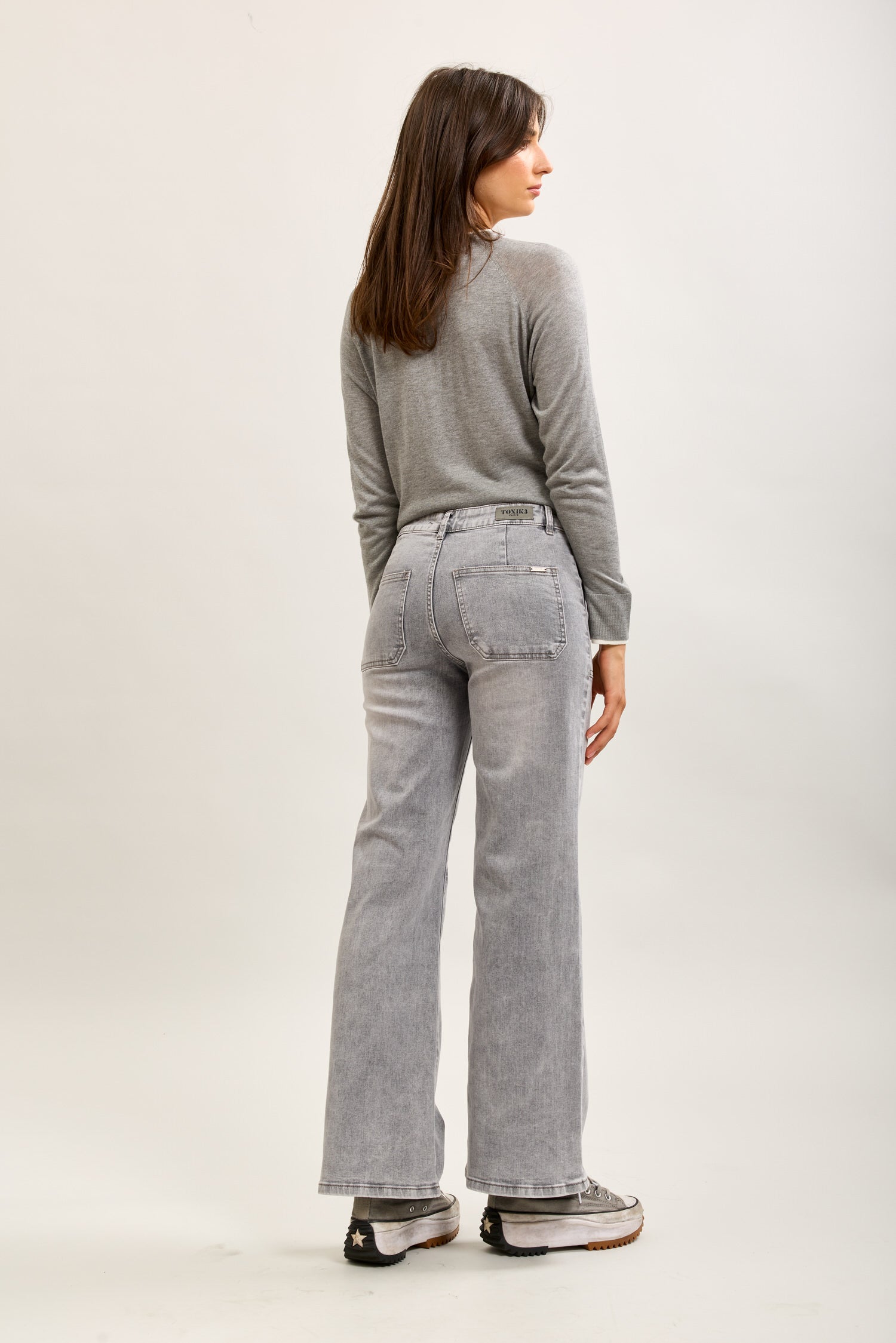 Toxik3 wide stretch denim pants with carpenter pockets