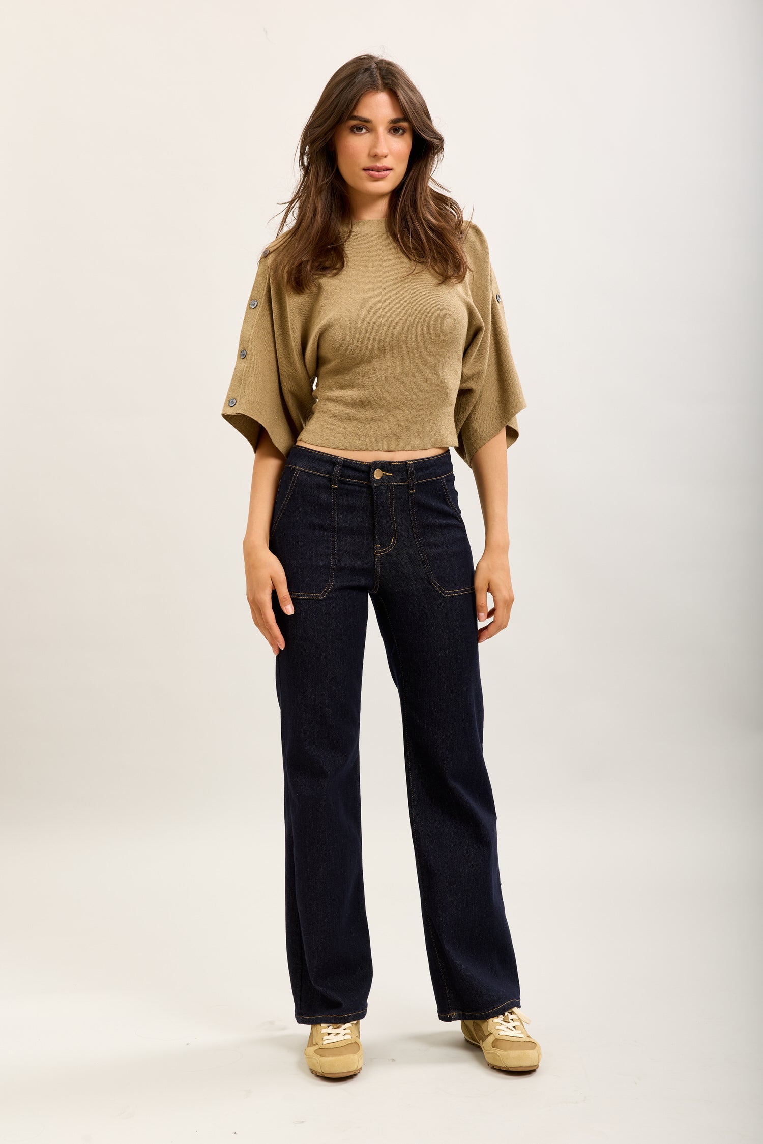Toxik3 wide stretch denim pants with carpenter pockets