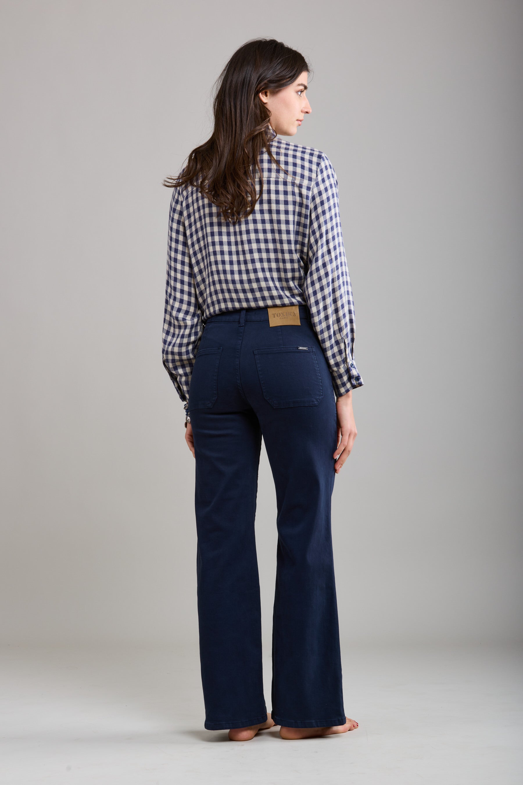 Toxik3 stretch flare jeans met grote zakken