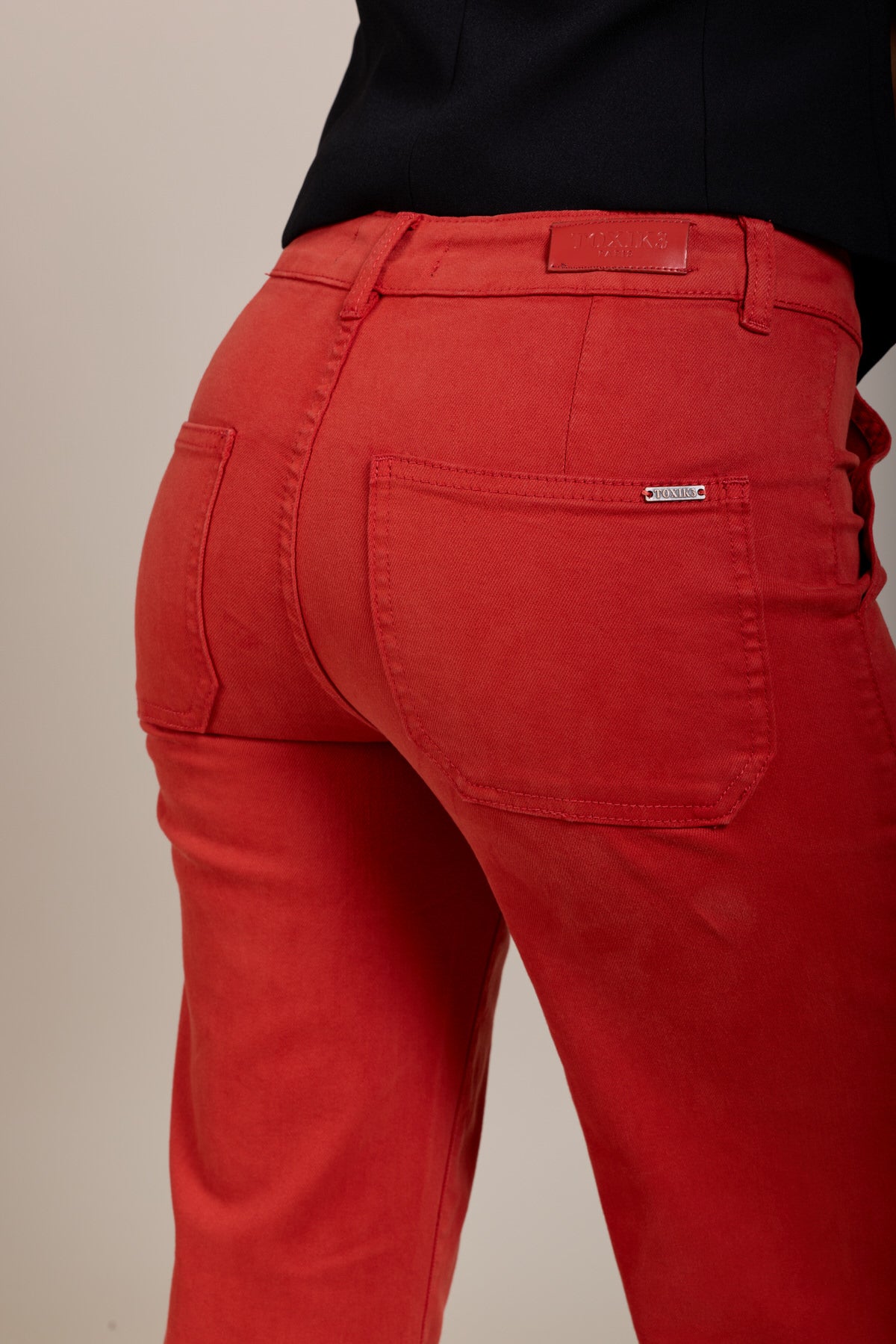 Toxik3 stretch flare jeans met grote zakken