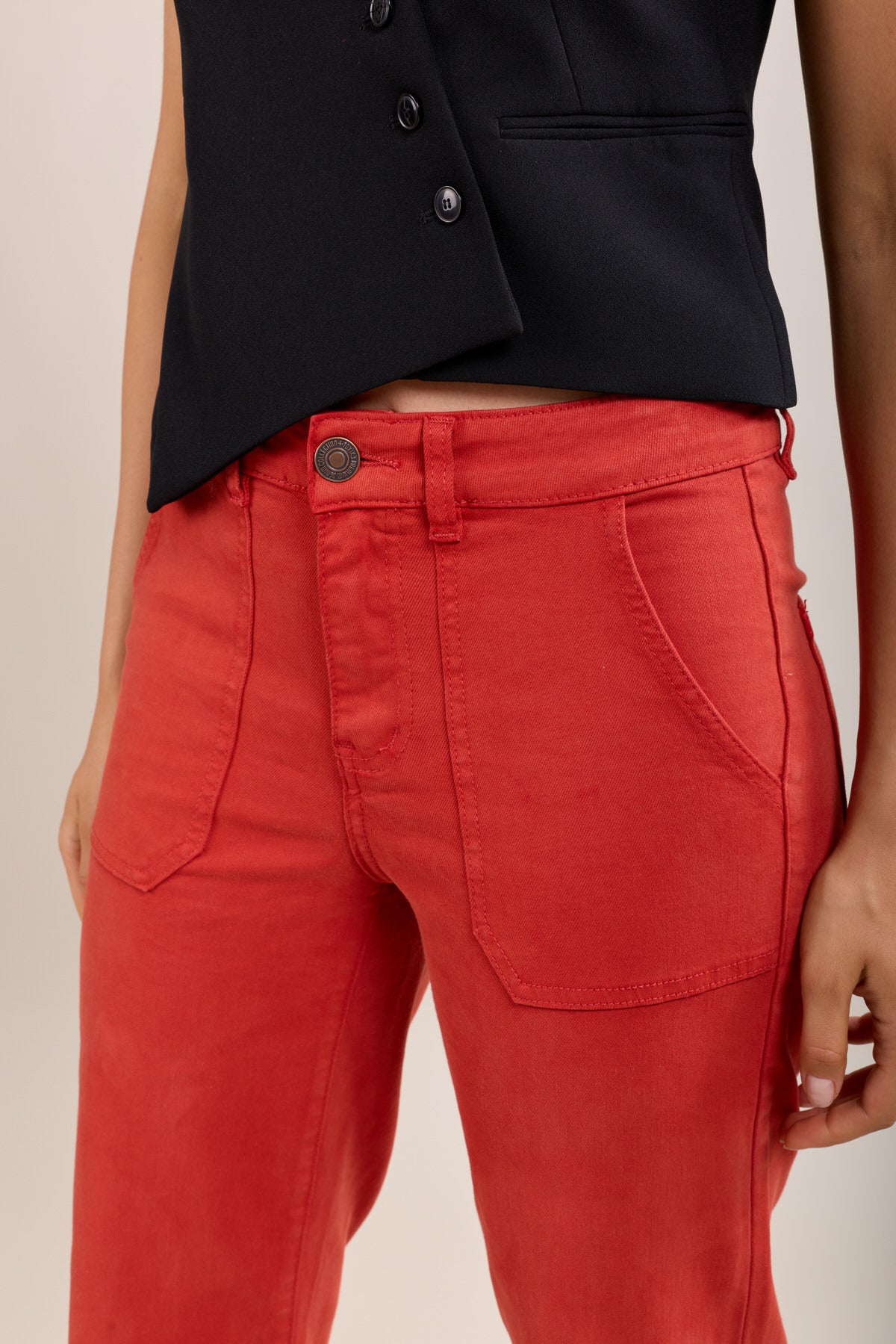 Toxik3 stretch flare jeans met grote zakken