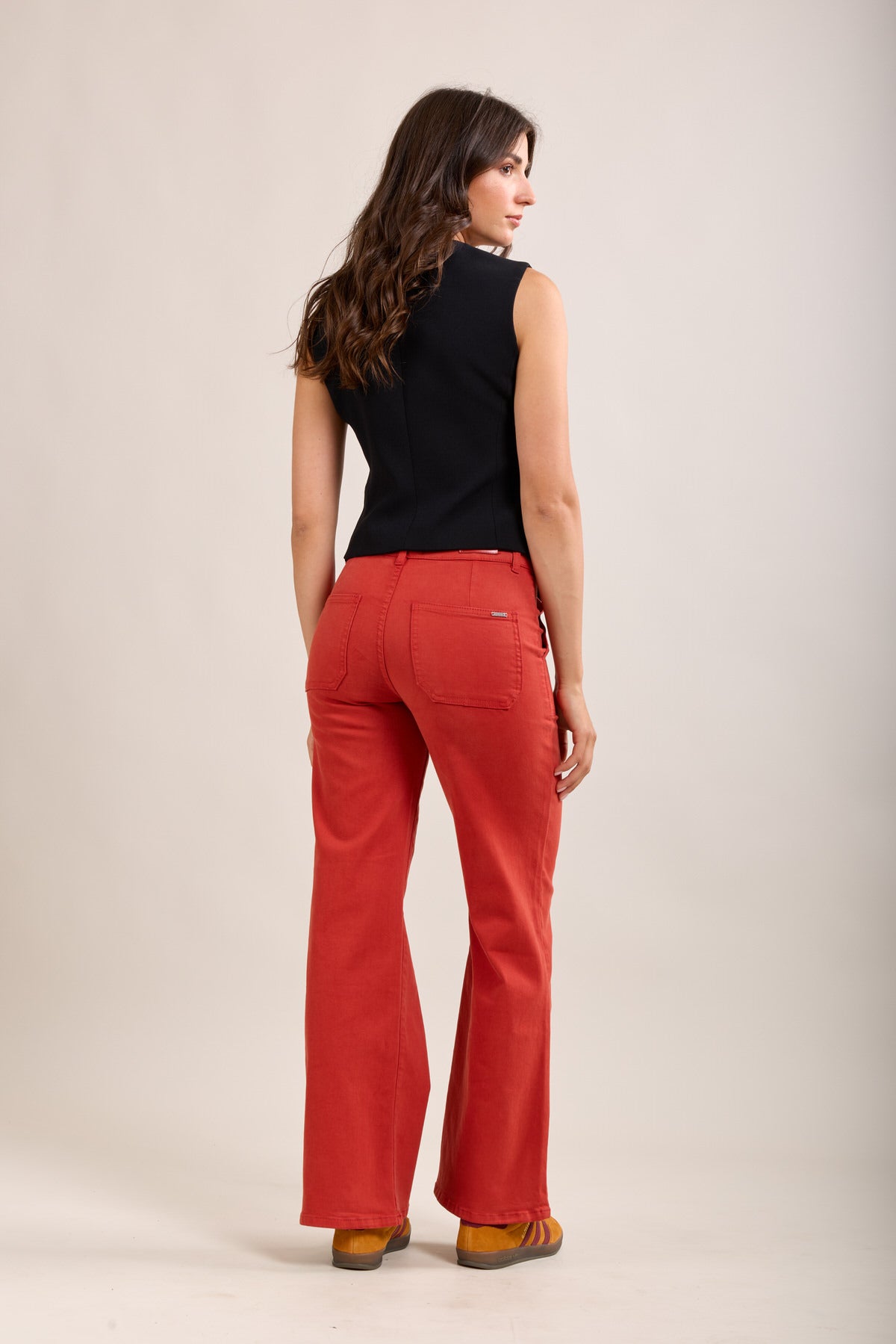 Toxik3 stretch flare jeans met grote zakken