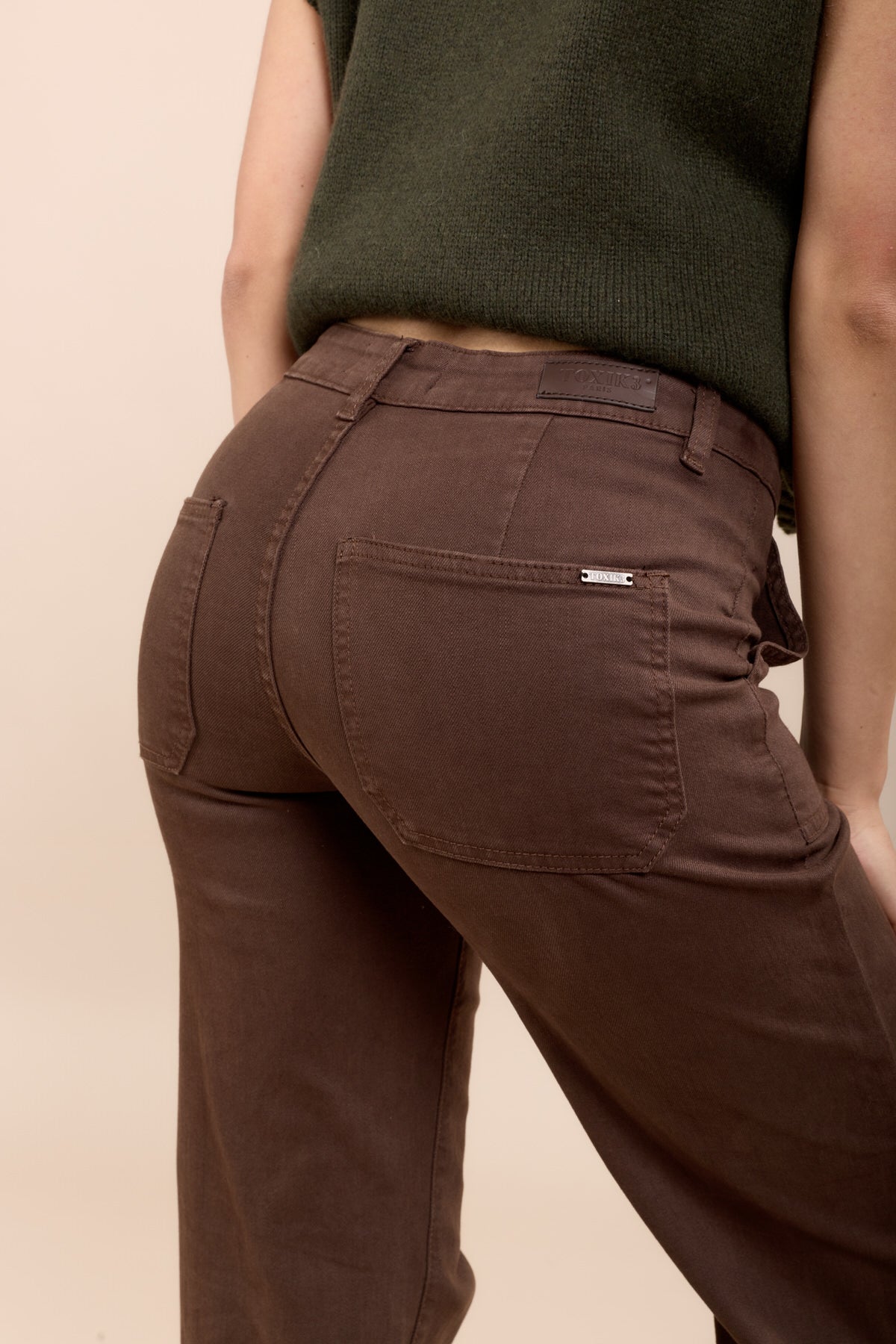 Toxik3 stretch flare jeans met grote zakken