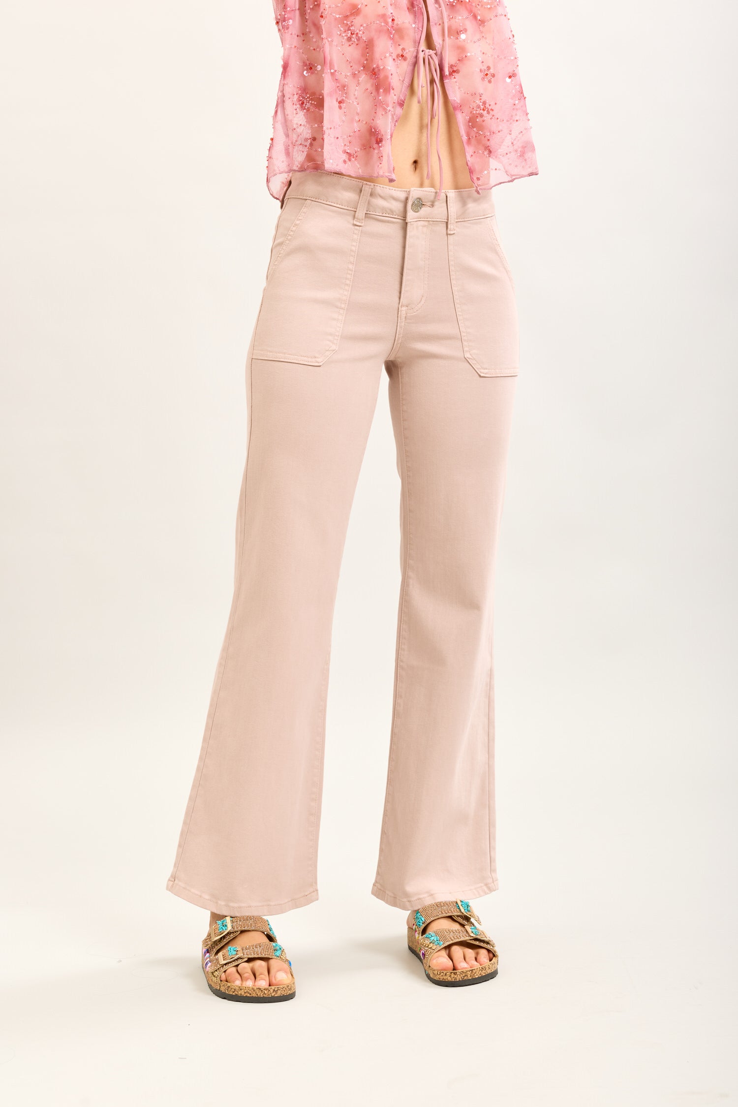 Toxik3 wide stretch denim pants with carpenter pockets