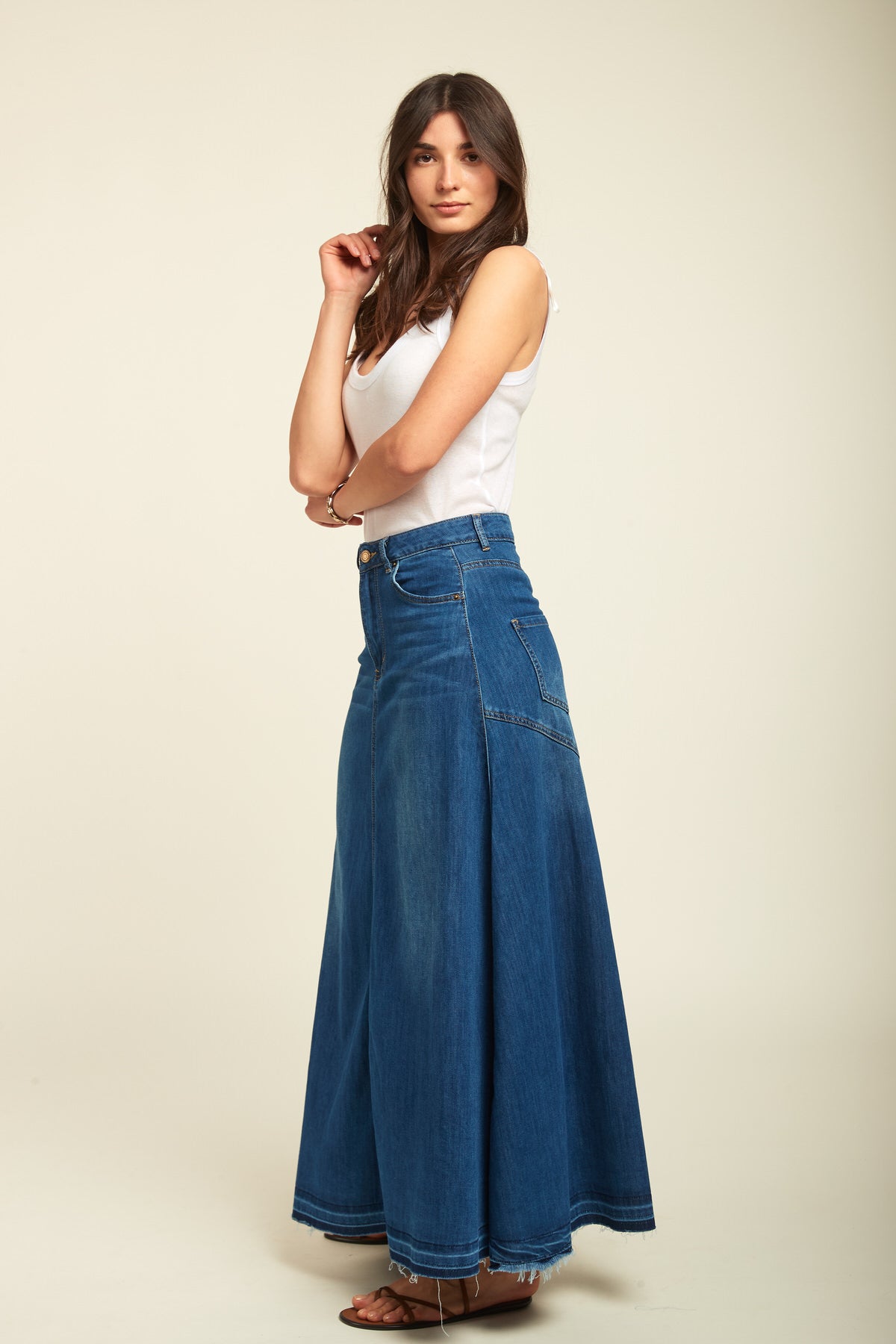 Long flared skirt in jeans - Seven (Compo)