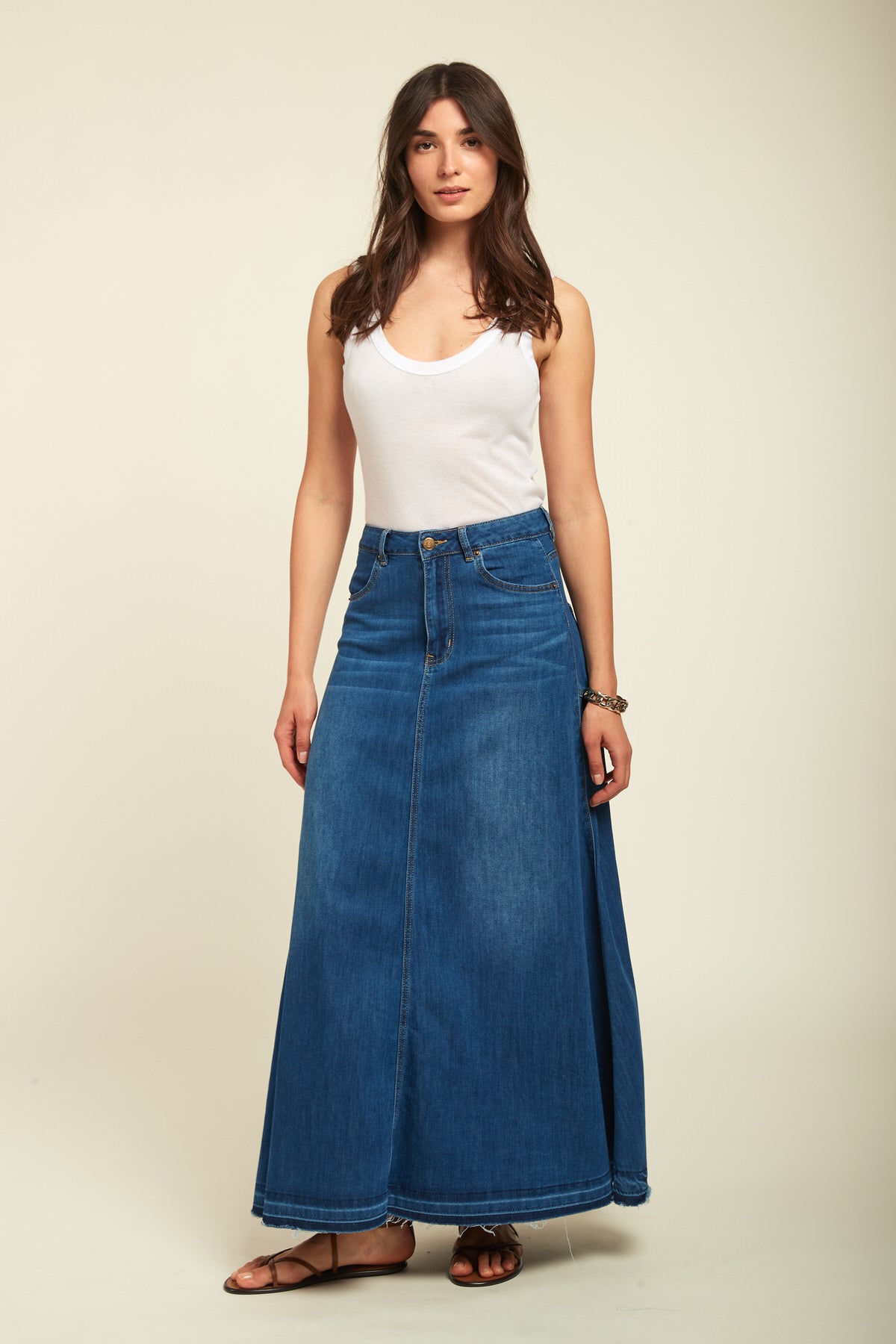 Long flared skirt in jeans - Seven (Compo)