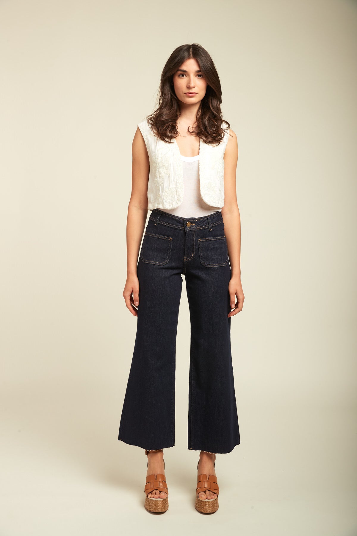 Flared Jeans Placked Pocket - Raquel (Compo)