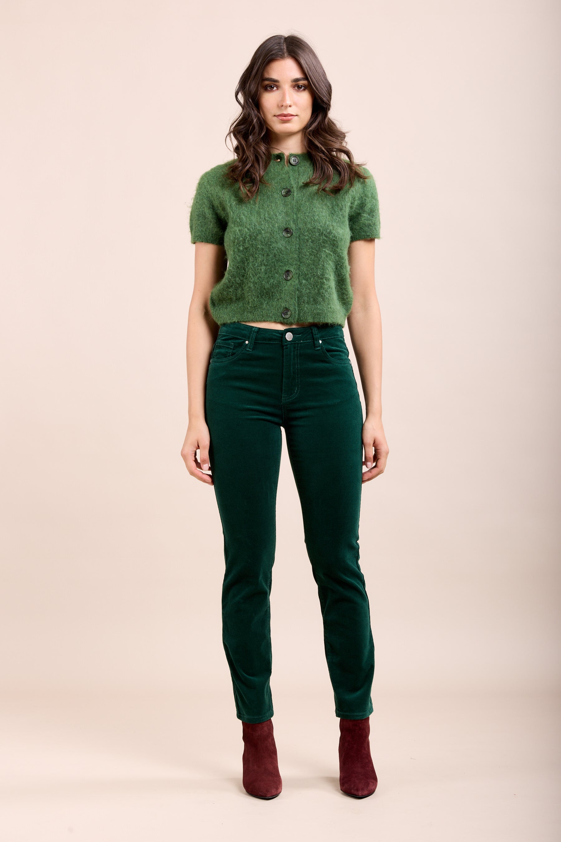 Toxik3 pantalon slim push-up stretch en velours milleraies