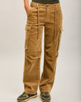 Toxik3 pantalones cargo milrayas anchos de terciopelo