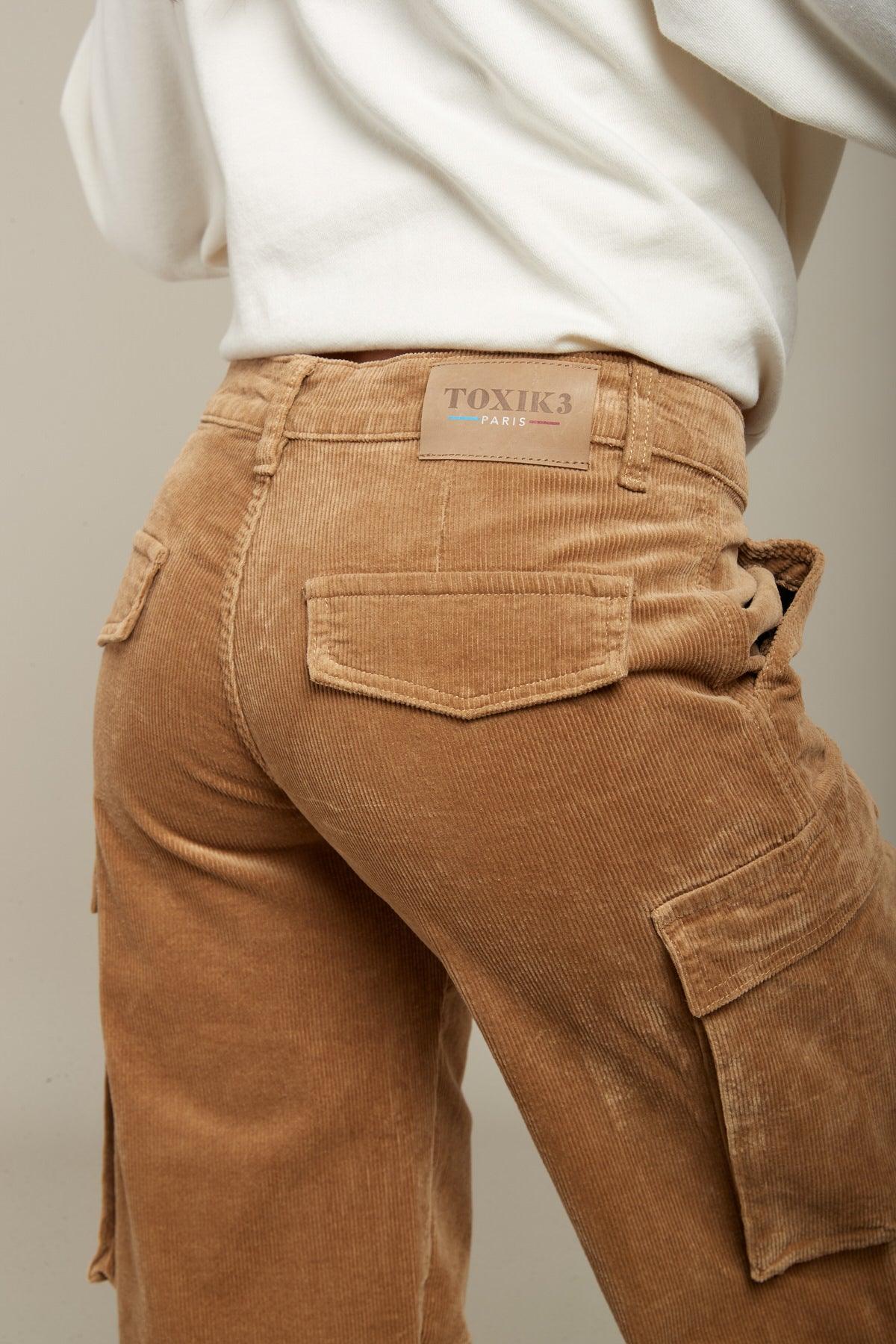 Toxik3 pantalon cargo wide velours milleraies