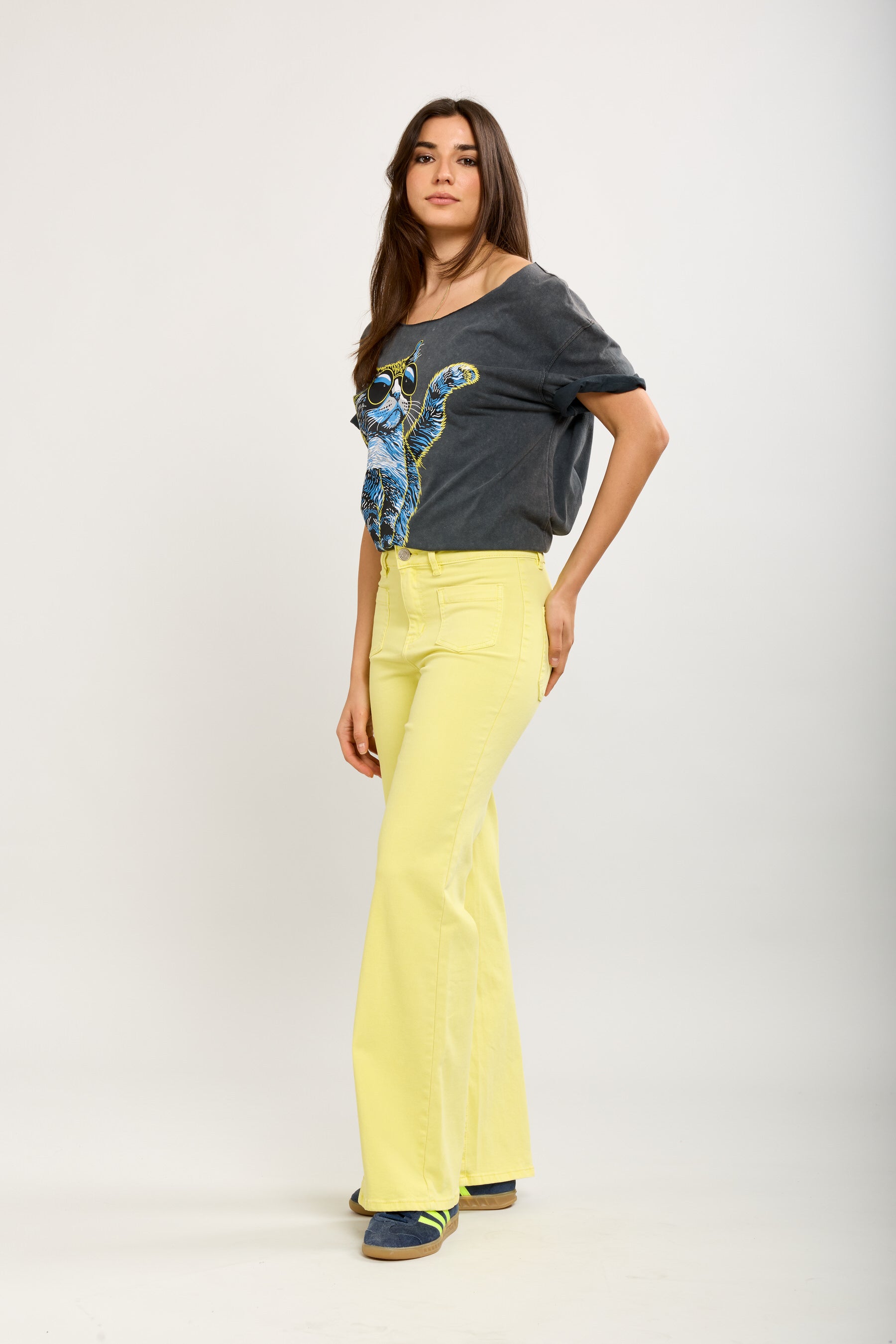 Toxik3 wide-leg pants in super stretch denim