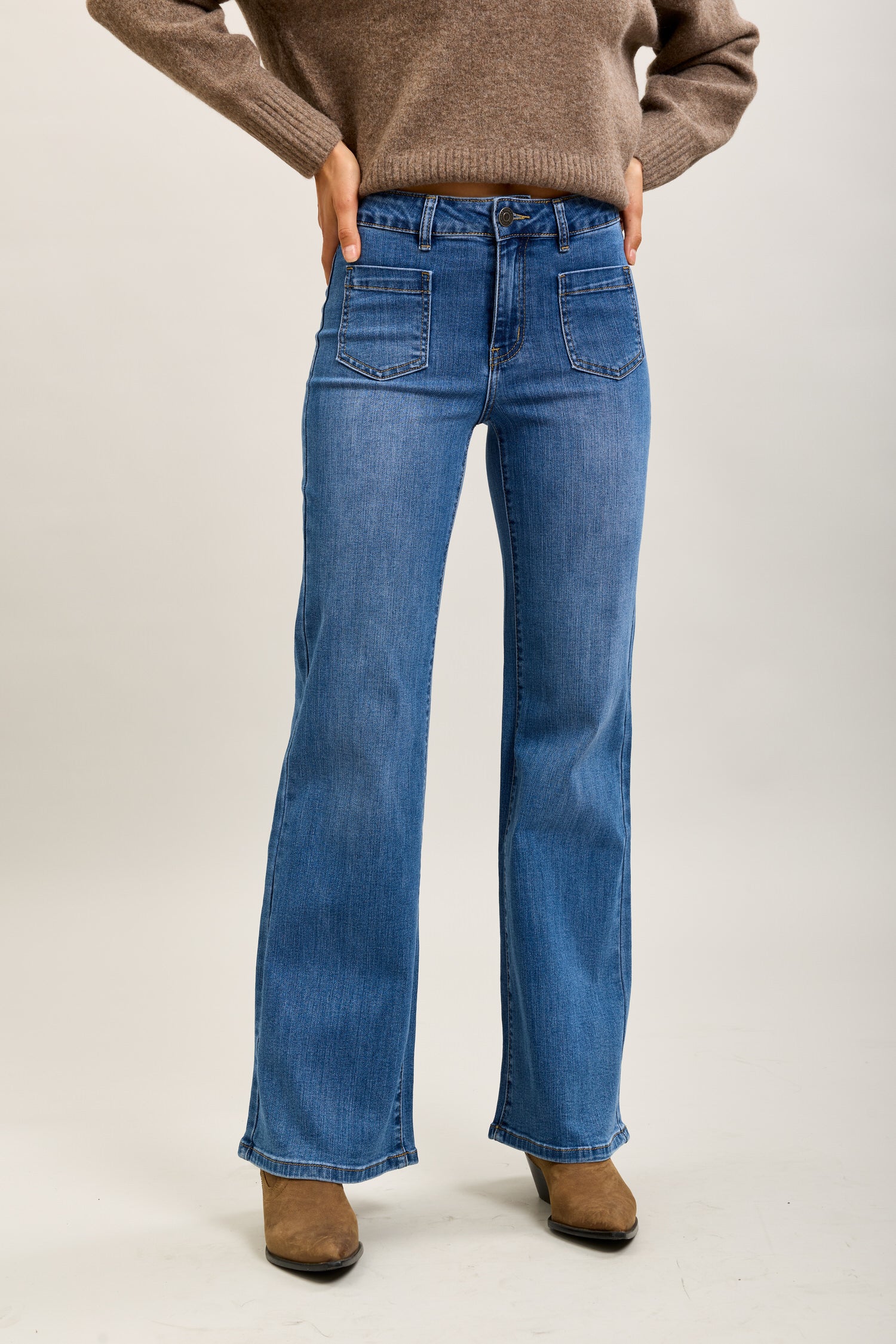 Toxik3 wide-leg pants in super stretch denim