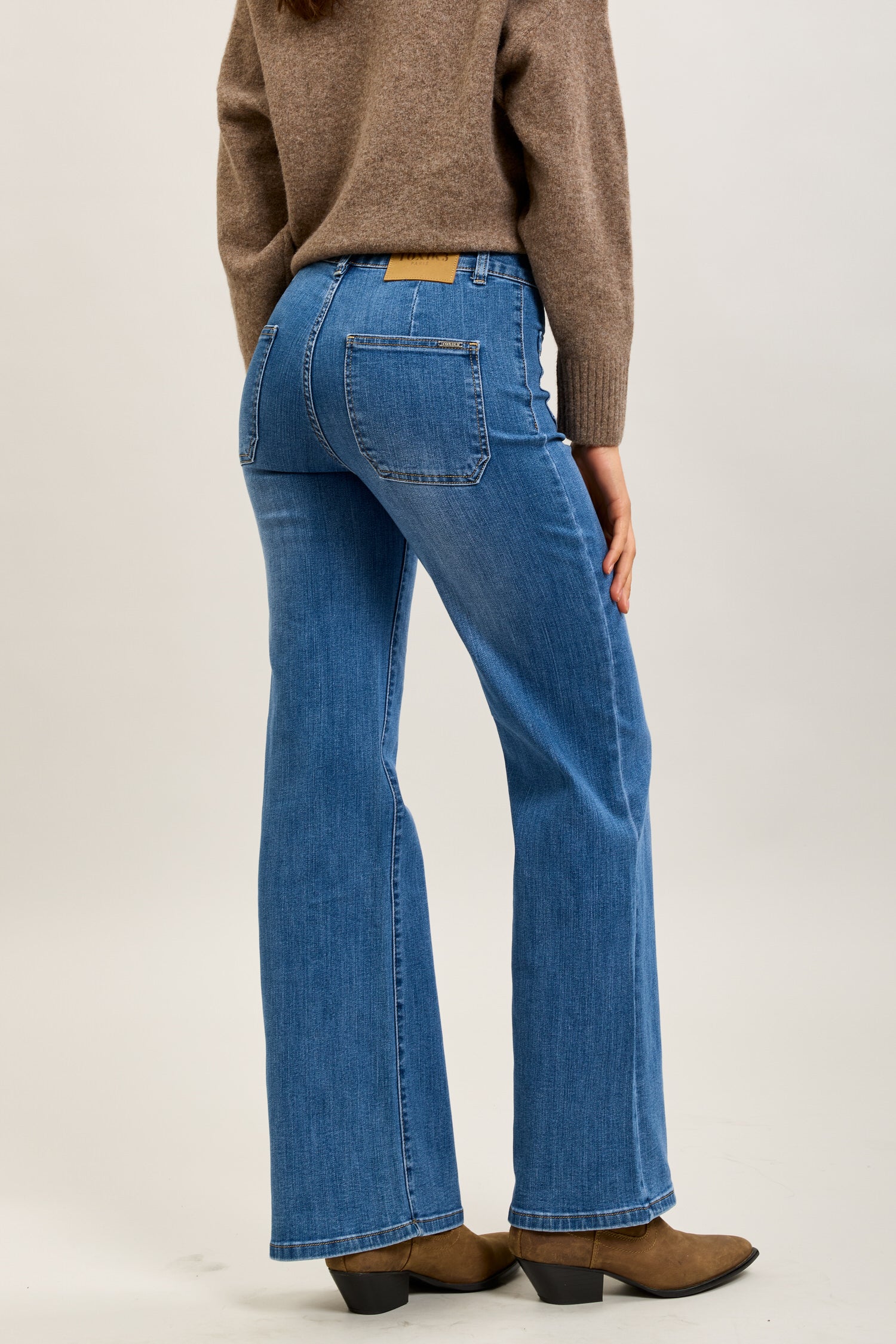 Toxik3 wide-leg pants in super stretch denim