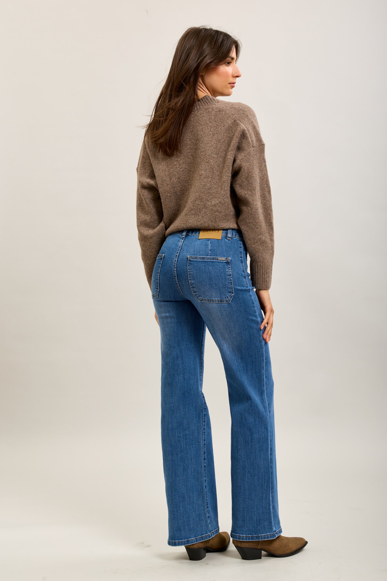Toxik3 wide-leg pants in super stretch denim