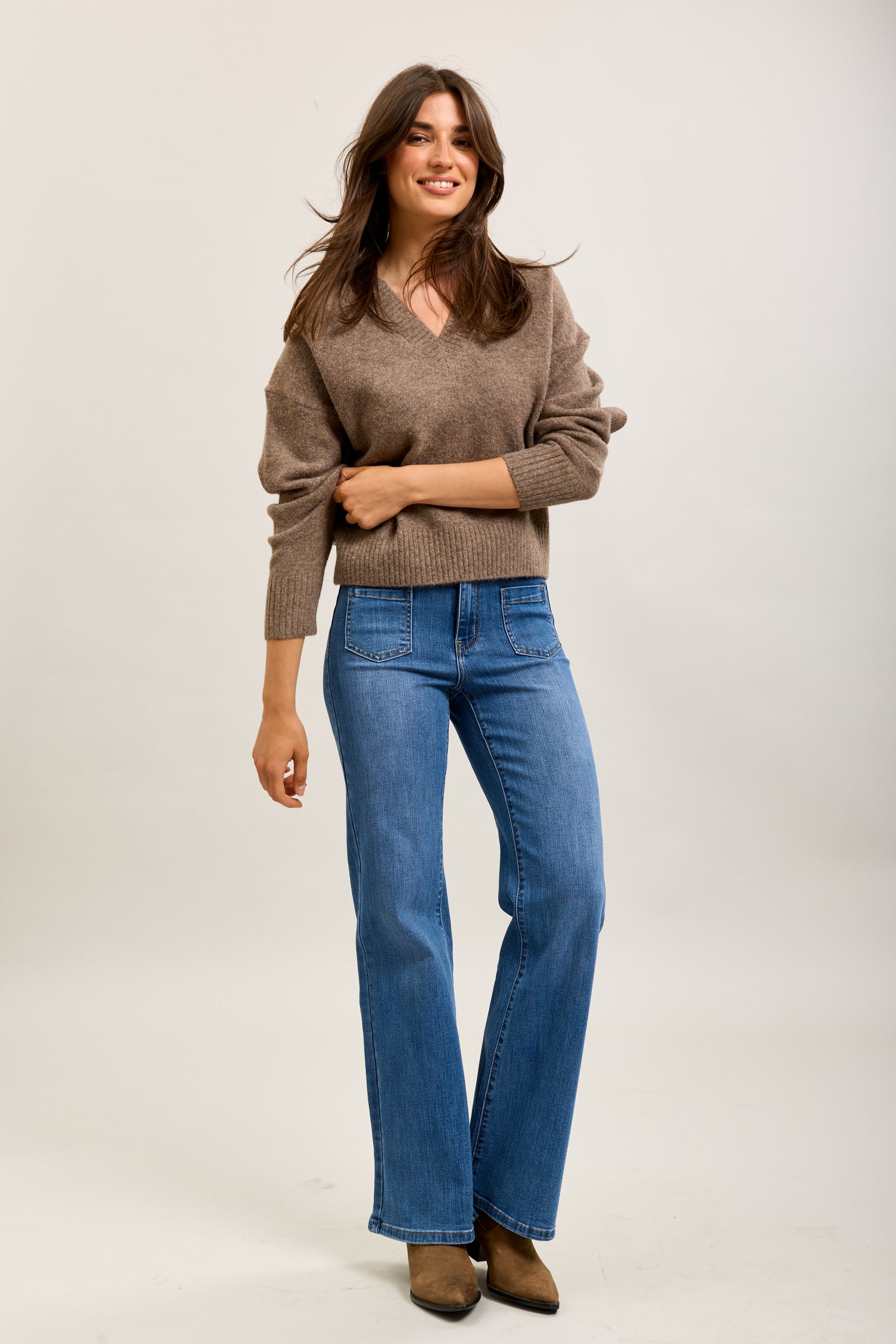 Toxik3 wide-leg pants in super stretch denim