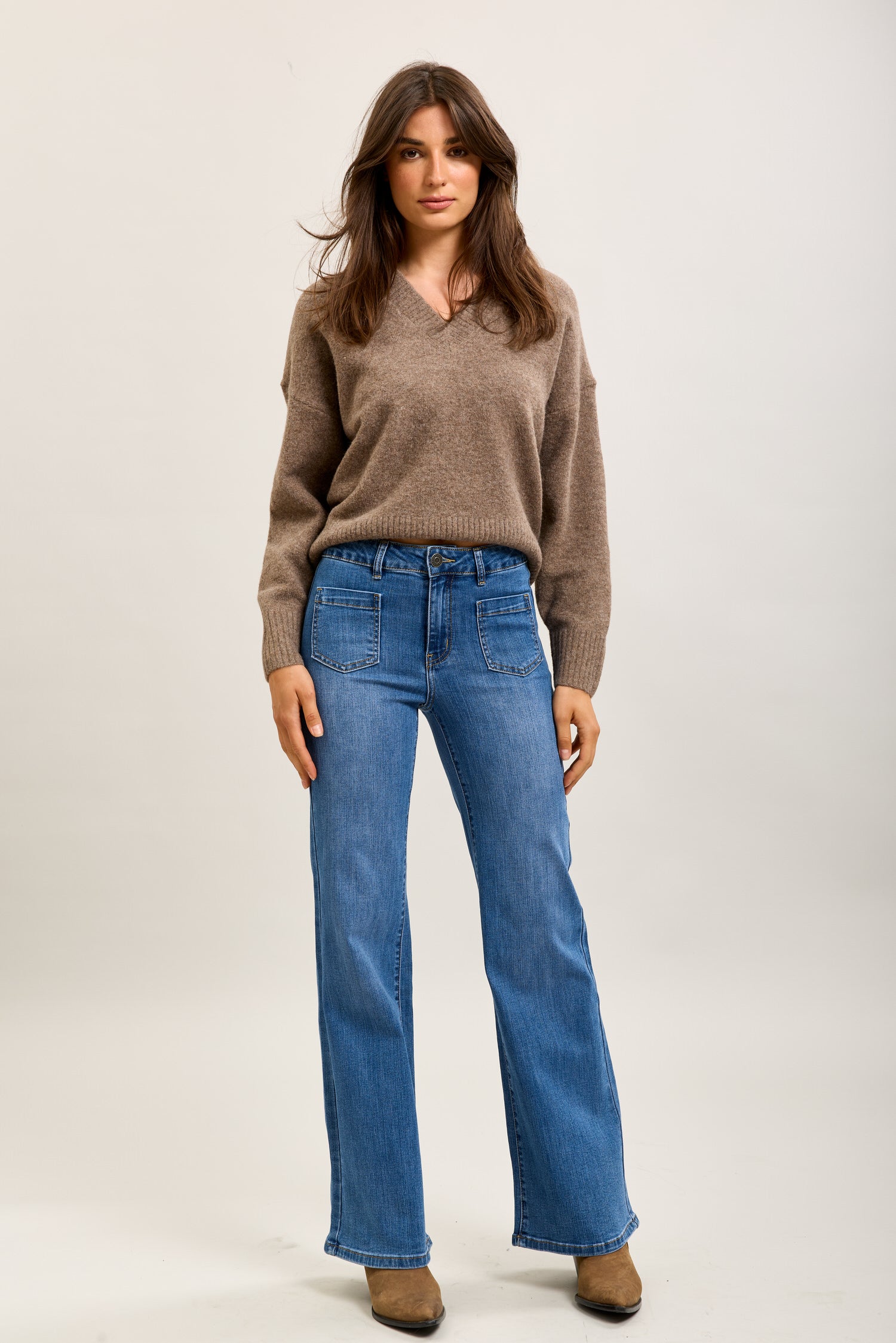 Toxik3 wide-leg pants in super stretch denim