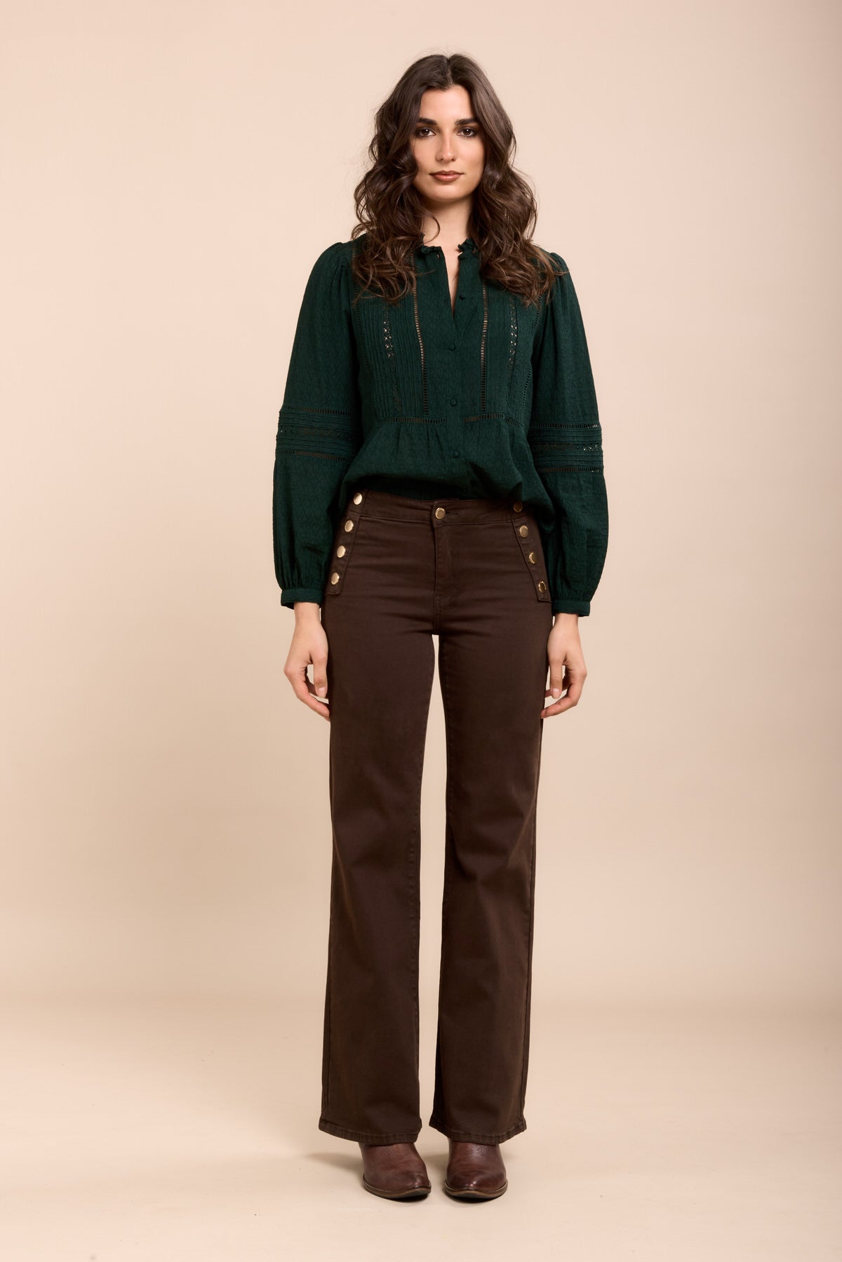 Toxik3 jean bootcut boutons dorés