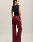 Toxik3 stretch denim bootcut jean pants gold buttons