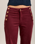 Toxik3 stretch denim bootcut jean pants gold buttons