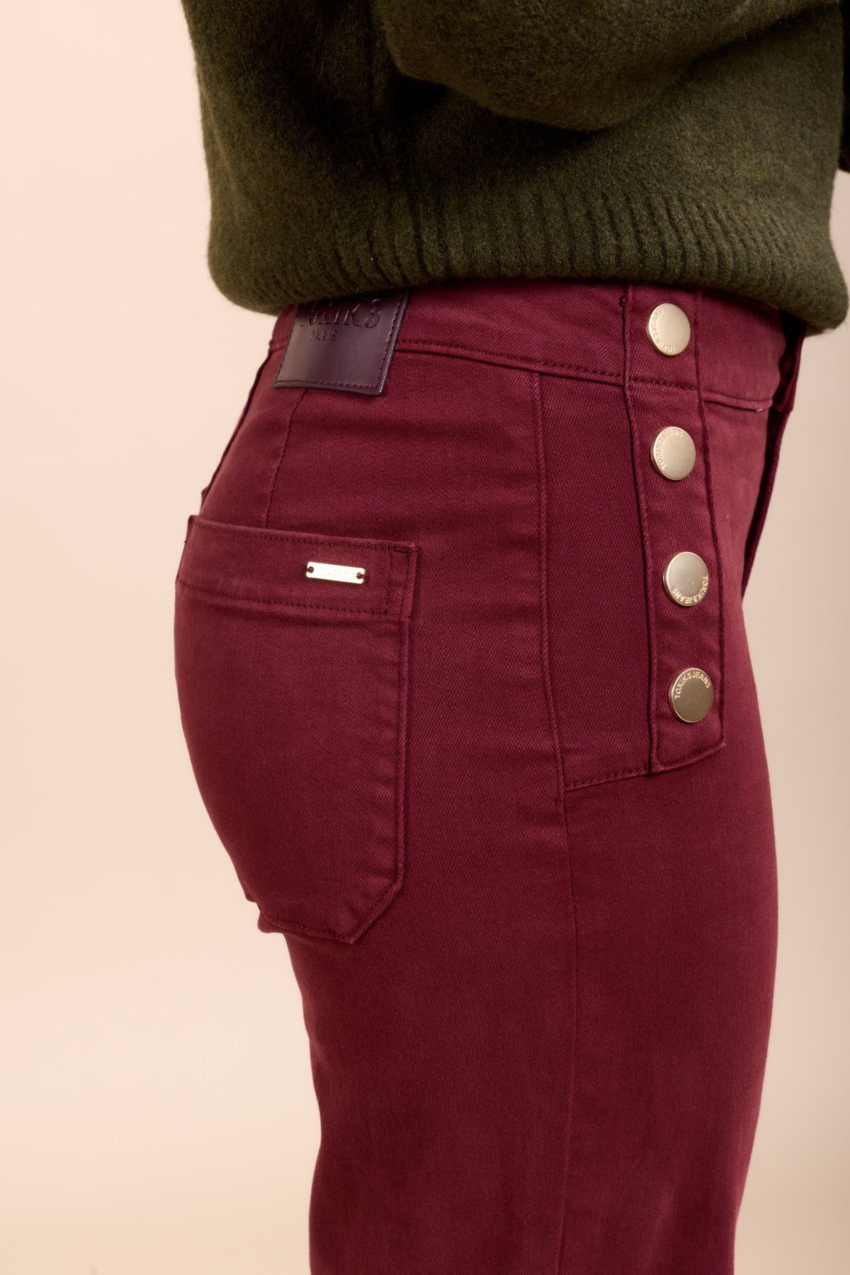 Toxik3 jean bootcut boutons dorés