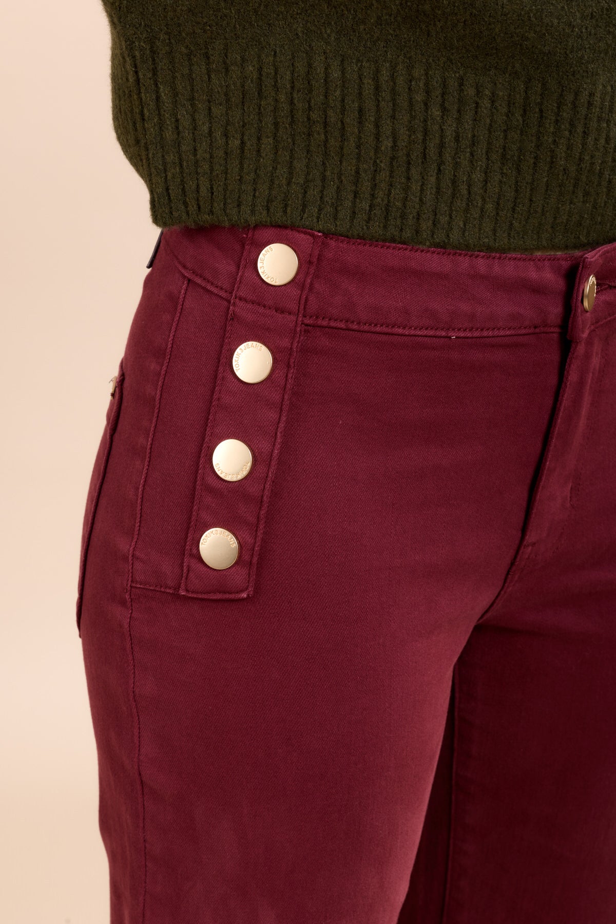 Toxik3 jean bootcut boutons dorés