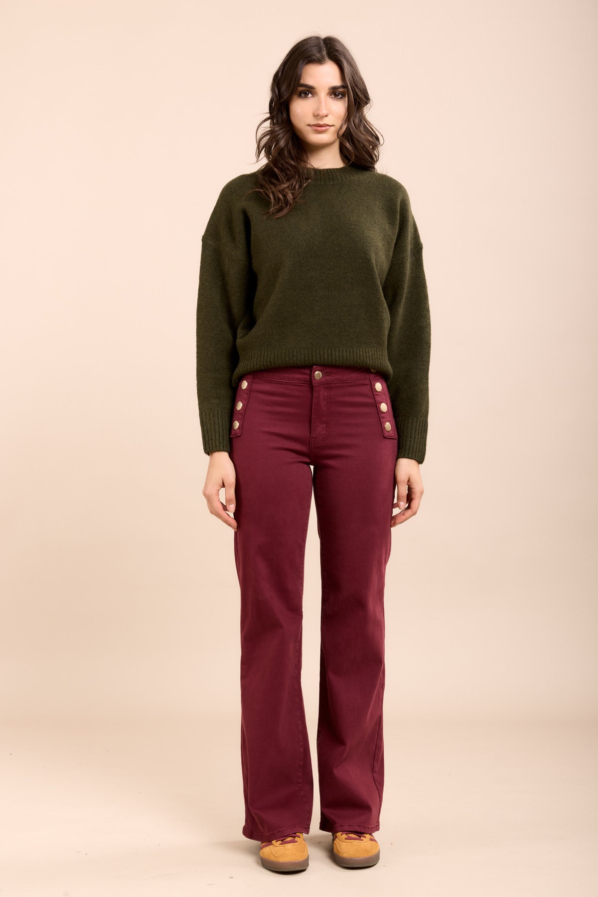 Toxik3 jean bootcut boutons dorés