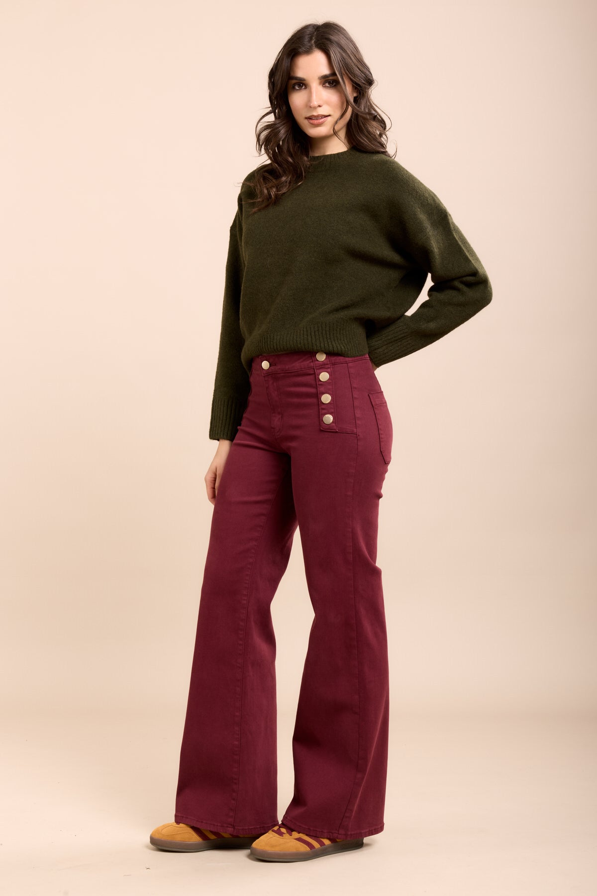 Toxik3 jean bootcut boutons dorés