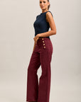 Toxik3 stretch denim bootcut jean pants gold buttons