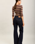 Pantalones vaqueros bootcut de denim elástico Toxik3 con bolsillos ribeteados