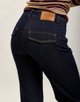 Pantalones vaqueros bootcut de denim elástico Toxik3 con bolsillos ribeteados
