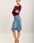 toxik3 jupe jean crayon denim
