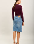 toxik3 jupe jean crayon denim