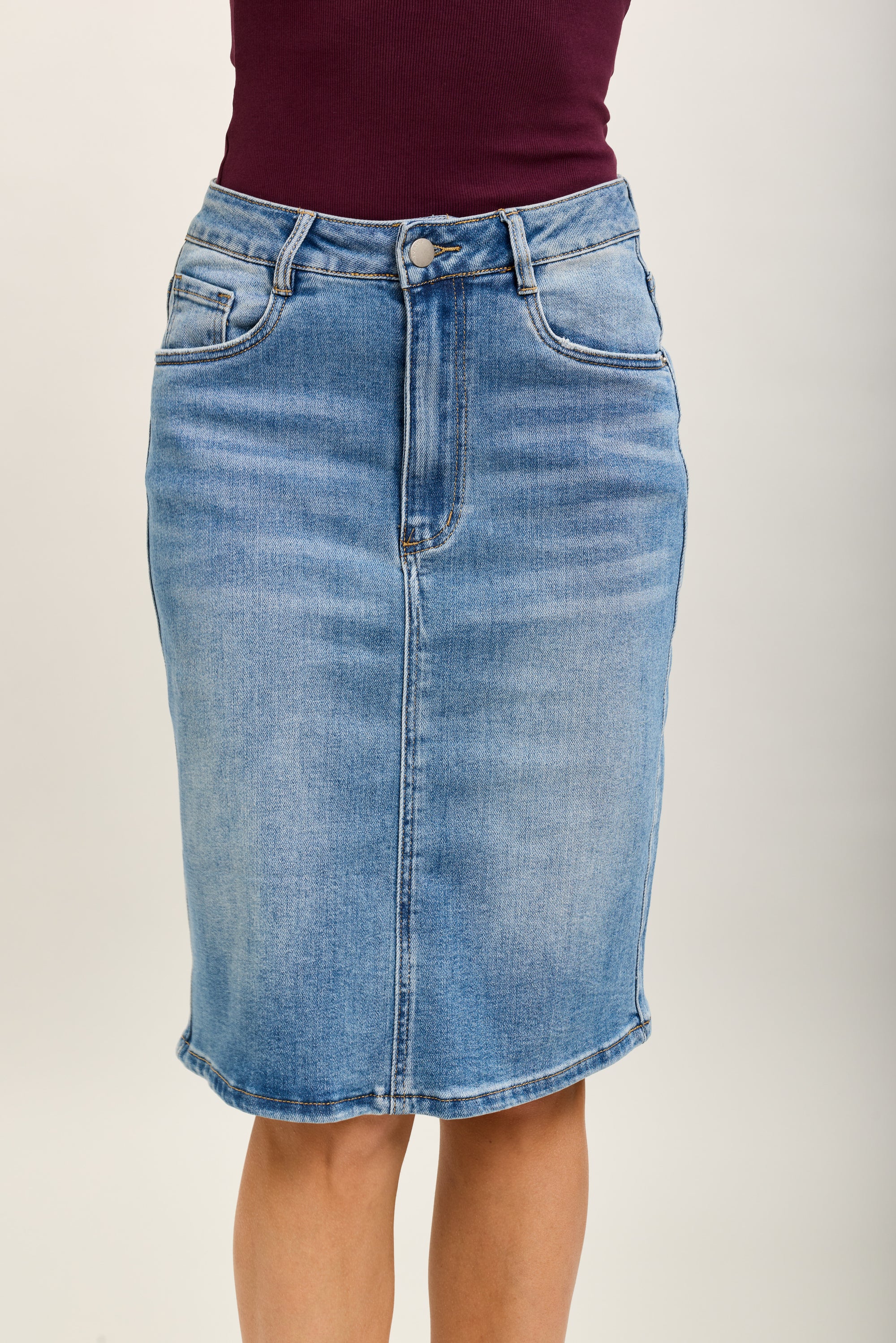 toxik3 jupe jean crayon denim