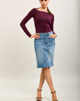toxik3 jupe jean crayon denim