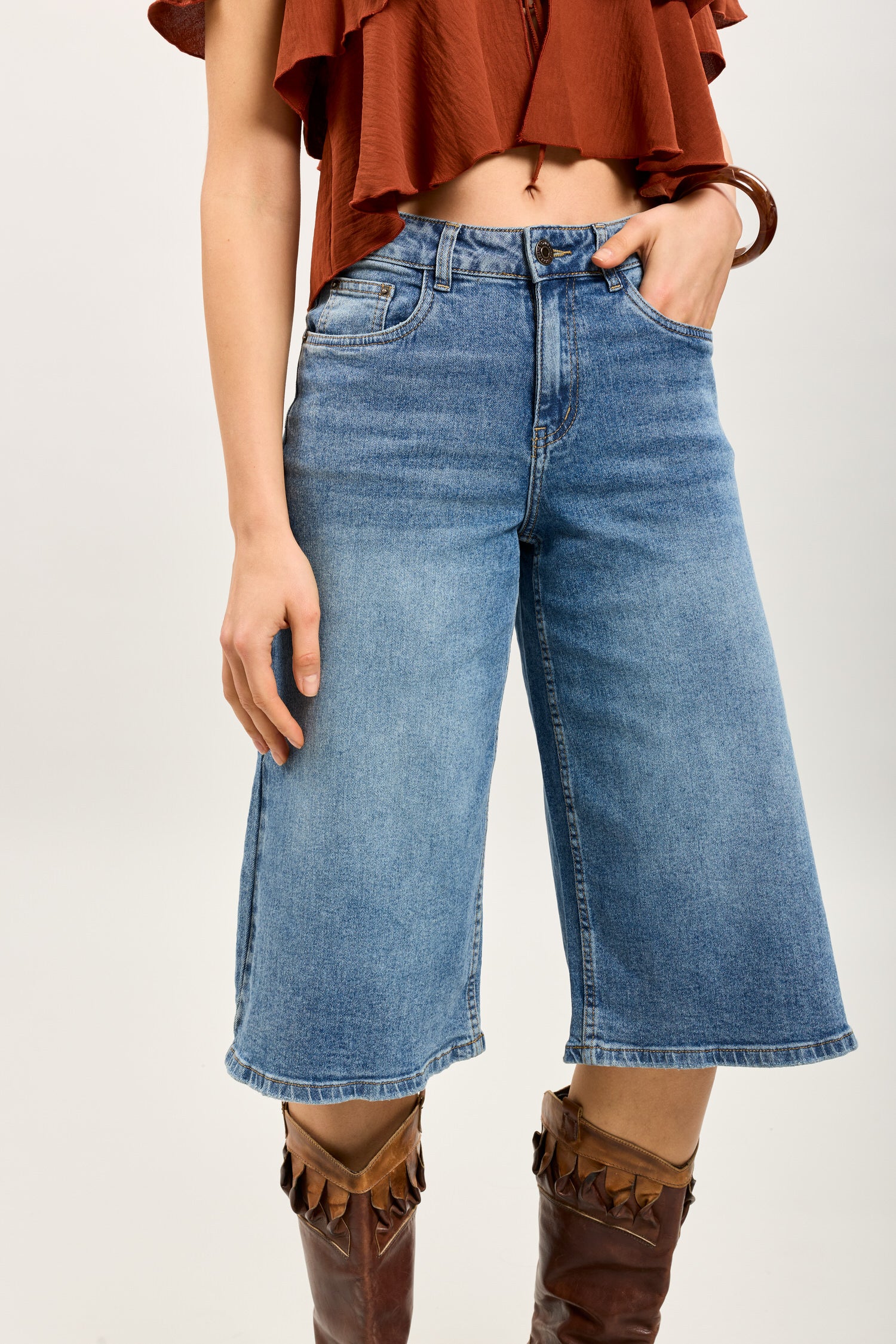 Toxik3 bermuda en jean wide denim stretch