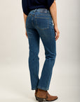 Toxik3 jean droit denim stretch strass