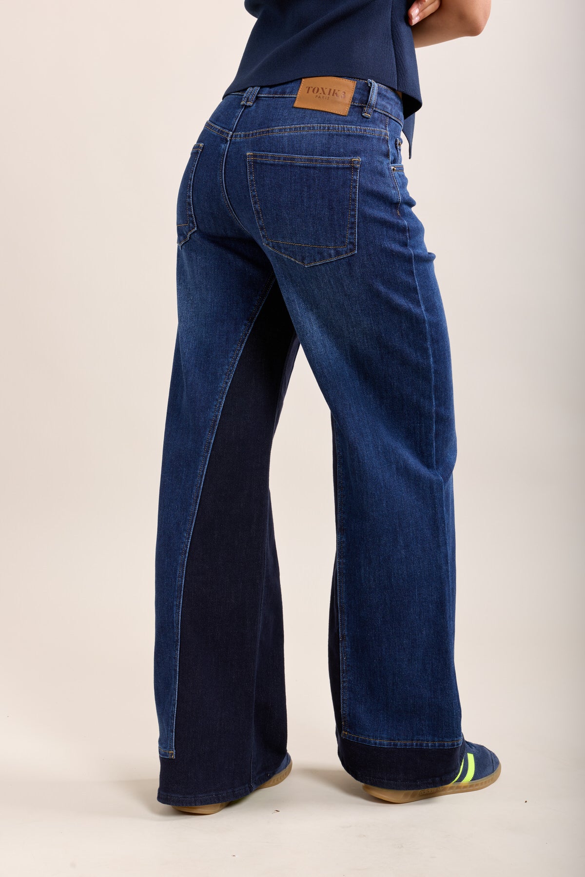 Toxik3 Jean Bicolor brede stuk Snee hoog