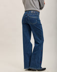 Toxk3 high waisted bootcut jean pants with rhinestone poker patterns