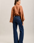 Toxik3 stretch flare jeans with cutouts and pockets