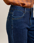 Toxik3 stretch flare jeans with cutouts and pockets
