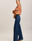 Toxik3 stretch flare jeans with cutouts and pockets