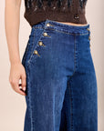 Toxik3 pantalon jean stretch wide fermeture à boutons