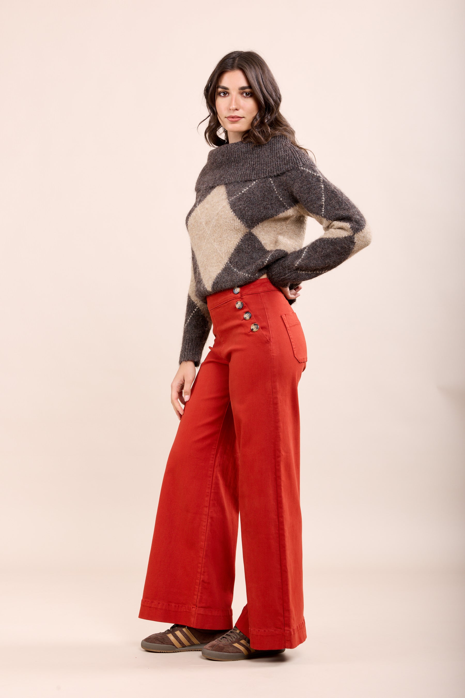 Toxik3 pantalon jean stretch wide fermeture à boutons